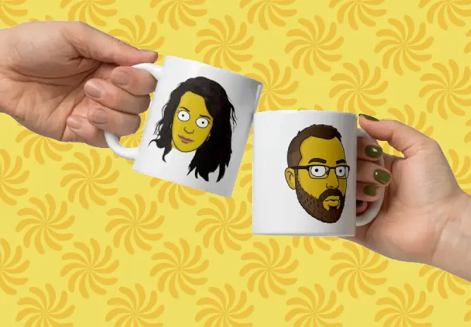 kavos puodeliai poroms